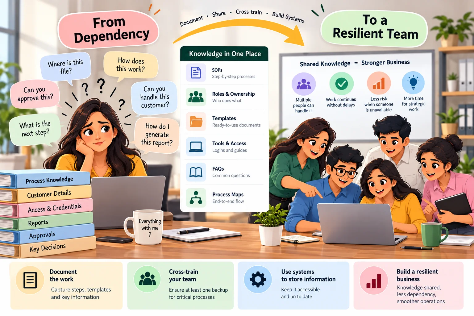 Illustration for the article: How to Reduce Dependency on Key Employees