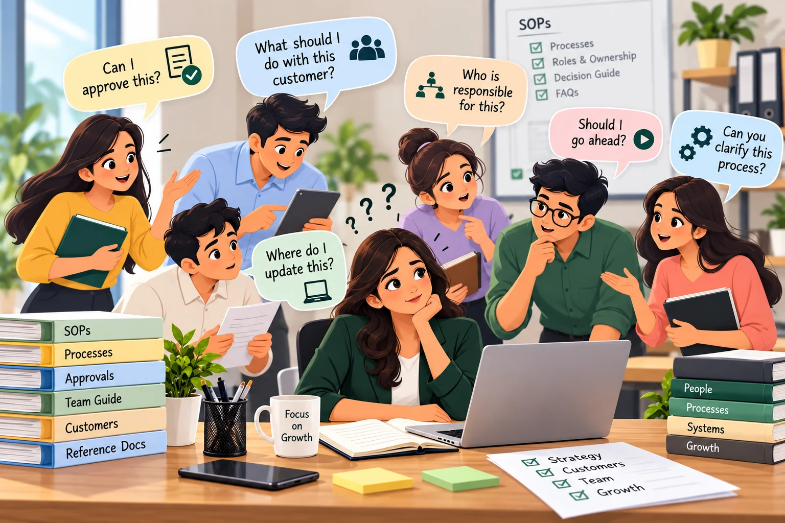Illustration for the article: Why Employees Keep Asking the Founder the Same Questions